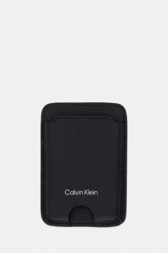 Calvin Klein puzdro na karty pánske kožené čierna LV04D1162G