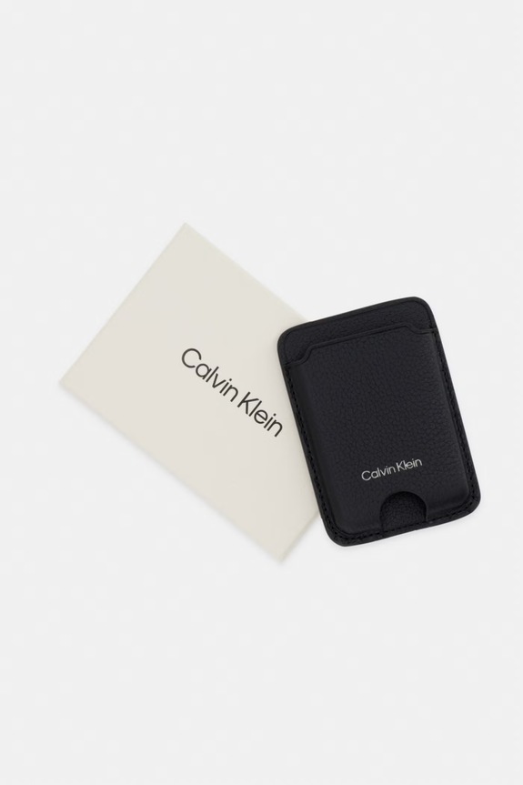 Calvin Klein puzdro na karty pánske kožené čierna LV04D1162G