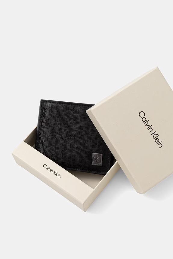 Calvin Klein denarnica moška usnjena LV04D1167G črna