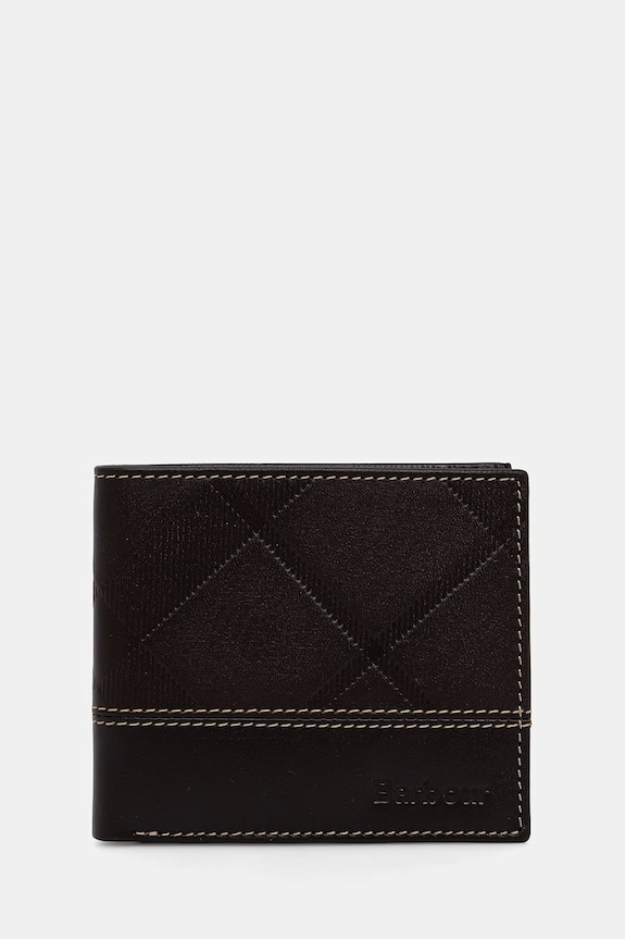 Barbour set de portofel și card-holder pentru bărbați, din piele Tyneside MGS0103 maro SS26