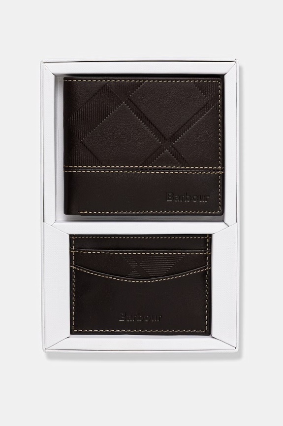 Barbour set de portofel și card-holder pentru bărbați, din piele Tyneside MGS0103