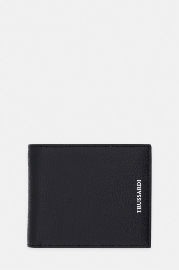 Кожаный кошелек Trussardi кожа чёрный I017E000105N