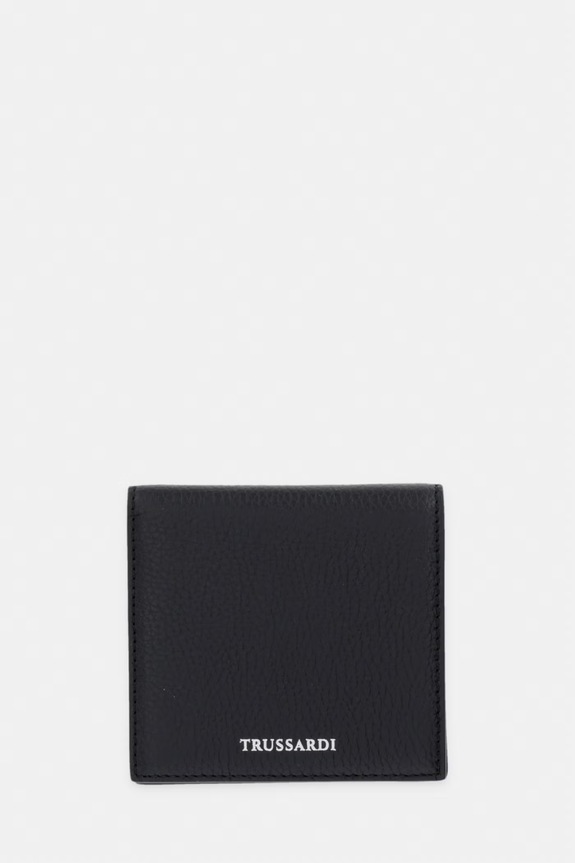 Δερμάτινο πορτοφόλι Trussardi λείο δέρμα μαύρο I018E000106N