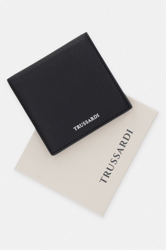 Δερμάτινο πορτοφόλι Trussardi I018E000106N μαύρο