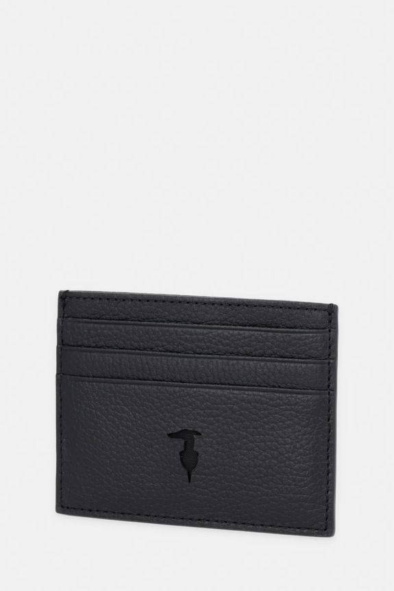 Δερμάτινη θήκη για κάρτες Trussardi I020E000107N μαύρο SS26