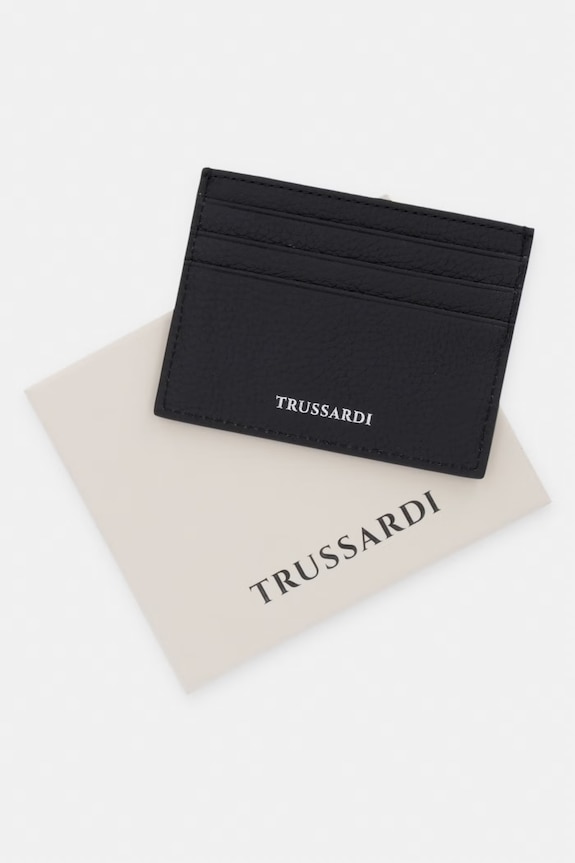 Δερμάτινη θήκη για κάρτες Trussardi μαύρο I020E000107N