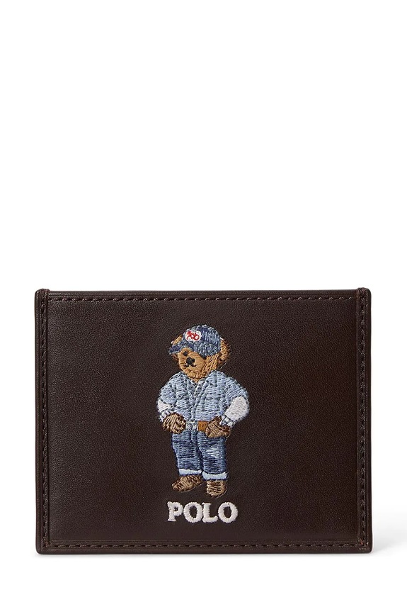Kožená peňaženka Polo Ralph Lauren usňová koža hnedá 405P08102