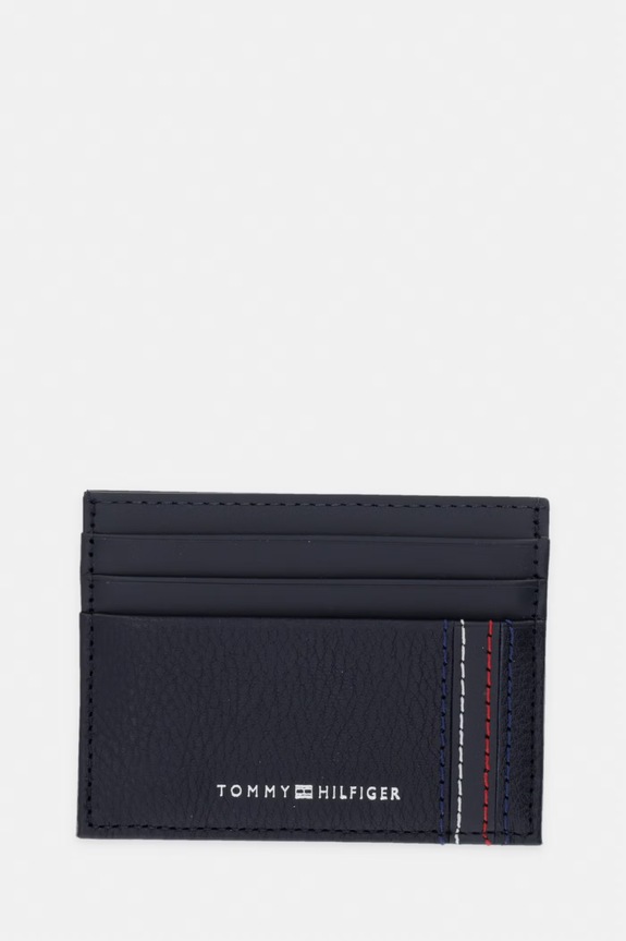 Tommy Hilfiger puzdro na karty pánske kožené tmavomodrá AM0AM14228