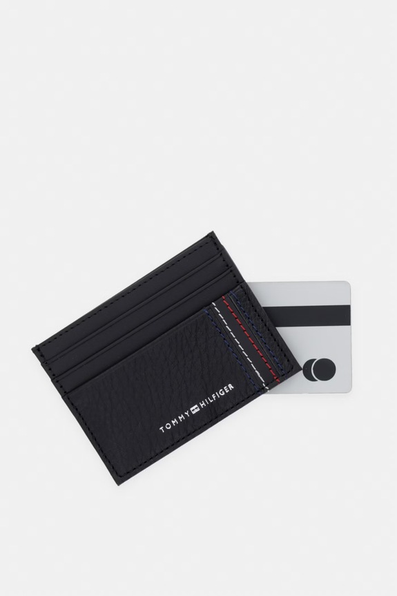 Doplnky Tommy Hilfiger puzdro na karty pánske kožené AM0AM14228 čierna