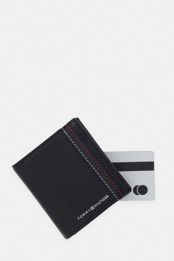 Doplnky Tommy Hilfiger peňaženka pánska kožená AM0AM14230 čierna