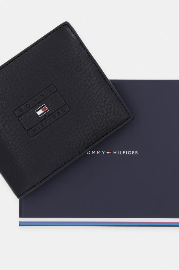 Tommy Hilfiger portofel pentru bărbați, din piele AM0AM14253 negru