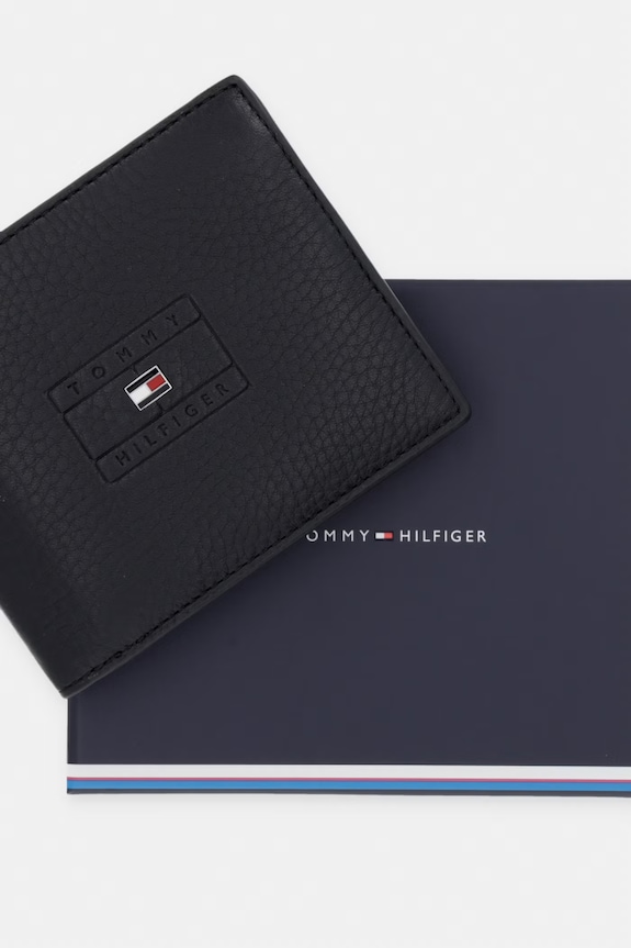 Tommy Hilfiger portofel pentru bărbați, din piele AM0AM14253 negru