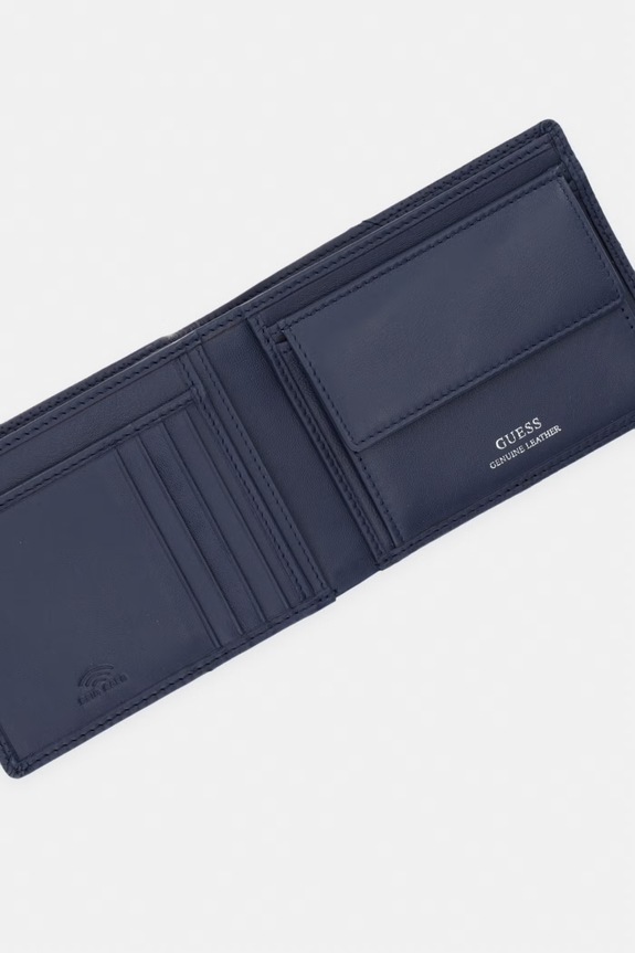 Accesorii Guess portofel bărbătesc din piele BOSTON SMBOSP.LEA20 bleumarin