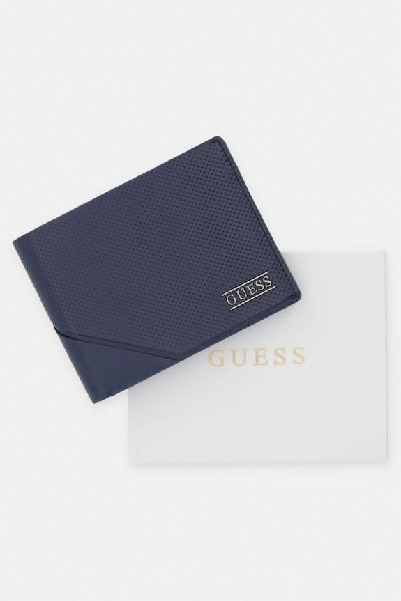 Guess portofel bărbătesc din piele BOSTON SMBOSP.LEA20 bleumarin