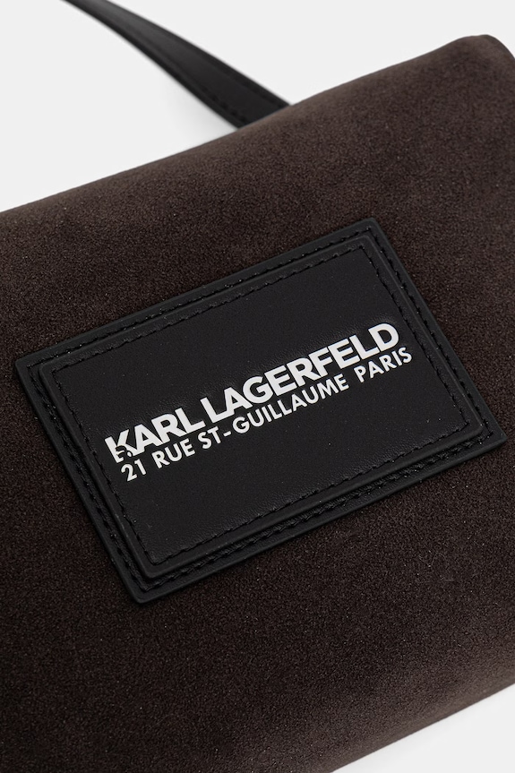 Karl Lagerfeld saszetka męska z imitacji zamszu brązowy B2M30200