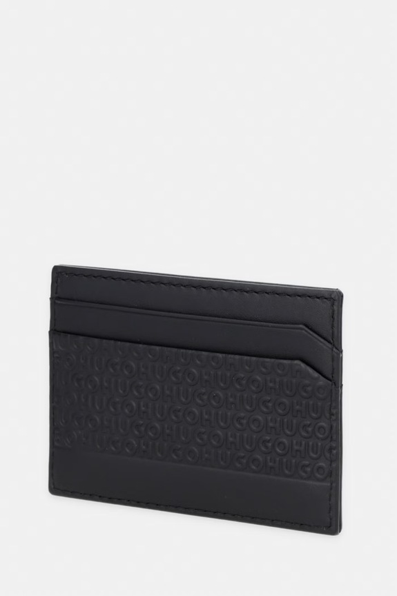 HUGO puzdro na karty pánske kožené ETHON_Card Case MG 50558573 čierna SS26