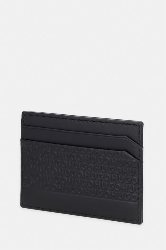 HUGO puzdro na karty pánske kožené ETHON_Card Case MG 50558573 čierna SS26