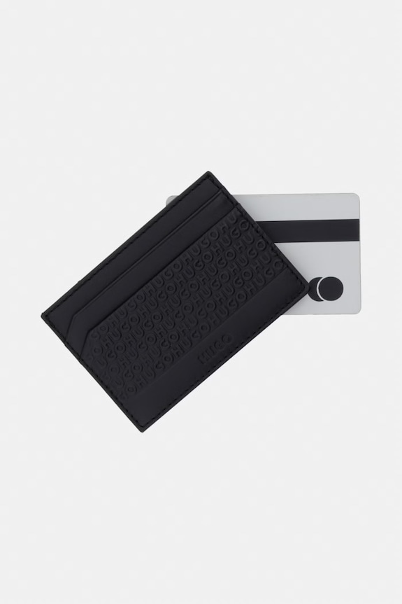 Doplnky HUGO puzdro na karty pánske kožené ETHON_Card Case MG 50558573 čierna