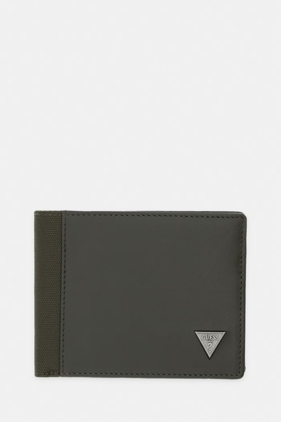 Guess portofel pentru bărbați, din piele BERNA verde SMBEHN.LEA20