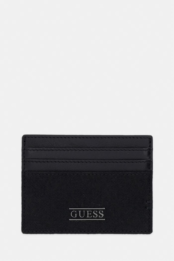 Guess card-holder pentru bărbați, din piele BOSTON negru SMBOLJ.LEA25