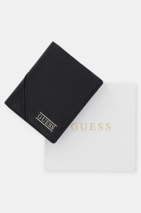 Guess portofel pentru bărbați, din piele BOSTON SMBOSP.LEA04 negru