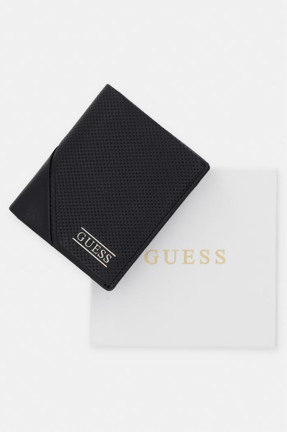 Guess portofel pentru bărbați, din piele BOSTON SMBOSP.LEA04 negru