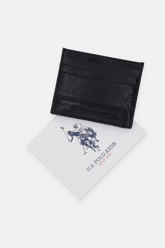Kožené puzdro na karty U.S. Polo Assn. GORDON čierna WEU5G2694MHA