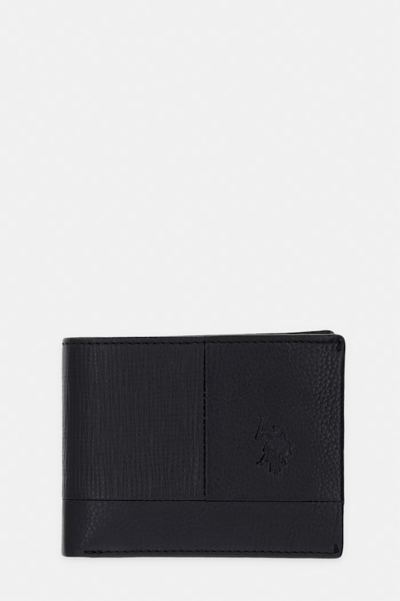 Δερμάτινο πορτοφόλι U.S. Polo Assn. MANSFIELD λείο δέρμα μαύρο WEU7M2704MHA