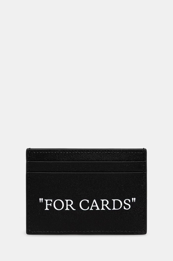 Off-White Quote чохол для карток шкіряний чорний OMND067C99LEA001