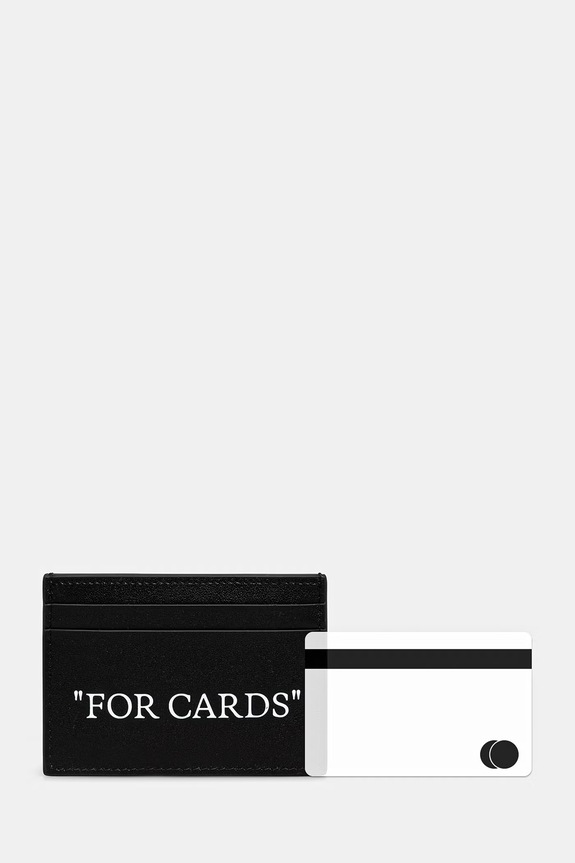 Off-White Quote чохол для карток шкіряний чорний OMND067C99LEA001