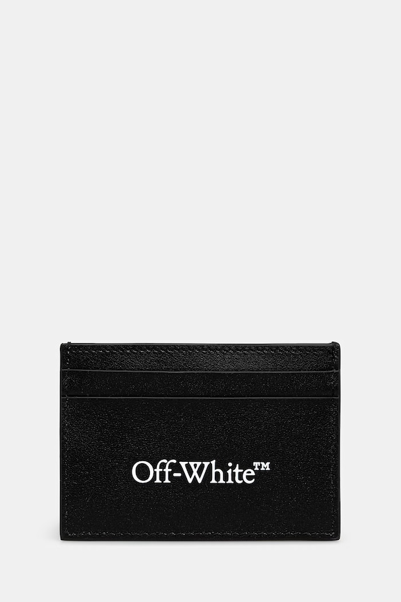 Off-White Bookish калъф за карти кожен черен OMND089C99LEA001