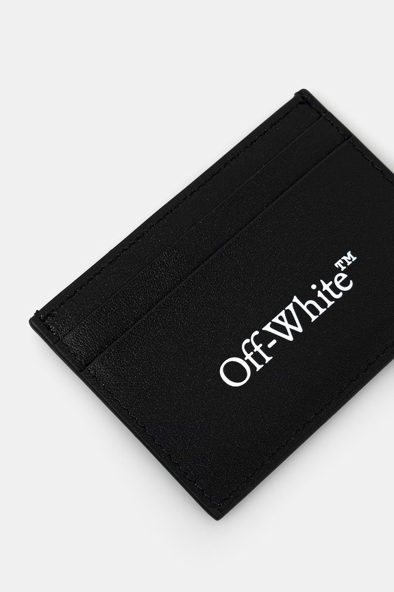 Аксесоари Off-White Bookish калъф за карти кожен OMND089C99LEA001 черен