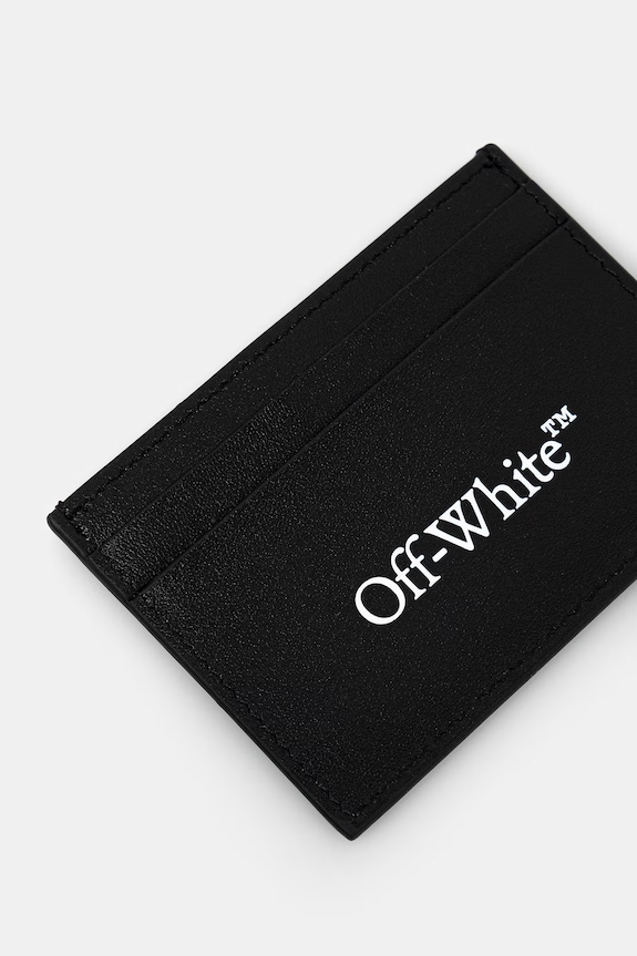 Аксесоари Off-White Bookish калъф за карти кожен OMND089C99LEA001 черен