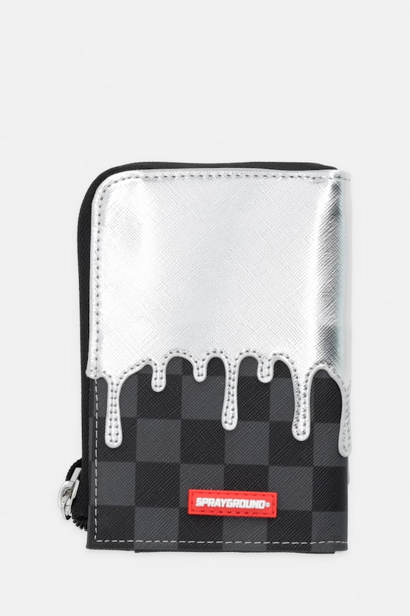 Sprayground portfel z imitacji skóry srebrny 910W8931NSZ