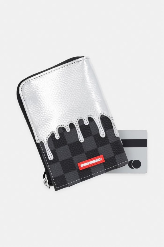 Sprayground portfel z imitacji skóry srebrny 910W8931NSZ