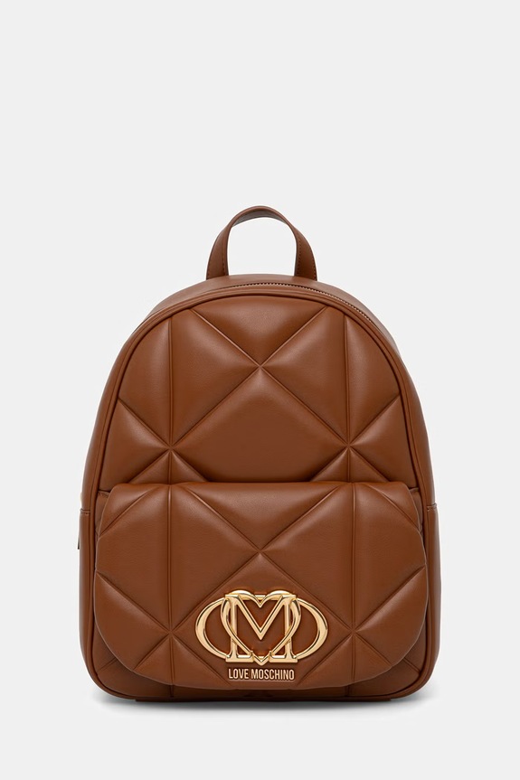Love Moschino plecak damski z imitacji skóry brązowy JC4037PP0OLC0200