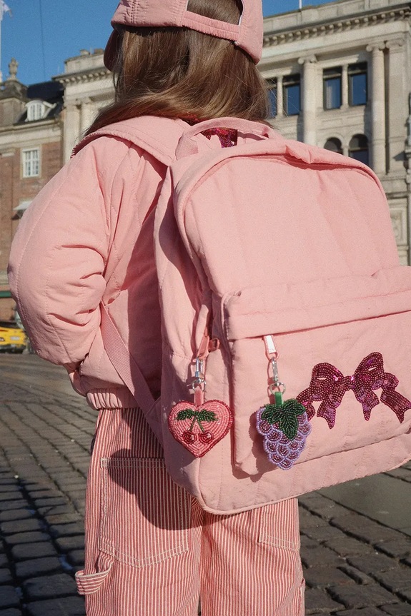 Konges Sløjd ghiozdan copii JUNO QUILTED SEQUIN BACKPACK MIDI nu incape in A4 roz KS104320.PreSpring