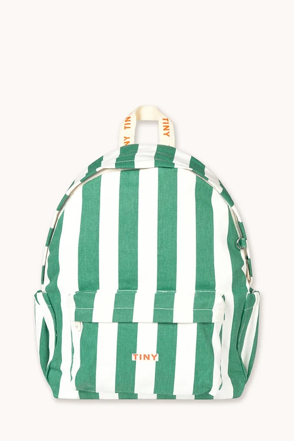 Tinycottons gyerek hátizsák EMERALD STRIPES BACKPACK SS26.501 zöld SS26