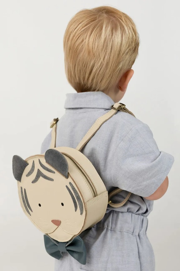 Donsje rucsac pentru copii, din piele Tendo Backpack Festive White Tiger bej 5519404