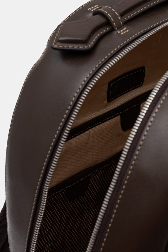 Kožený ruksak Guess FIRENZE HMFITC.P5105 hnedá