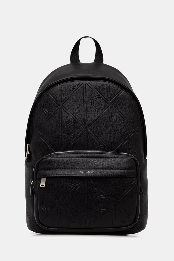 Calvin Klein plecak miejski męski z imitacji skóry czarny LV04D3398G