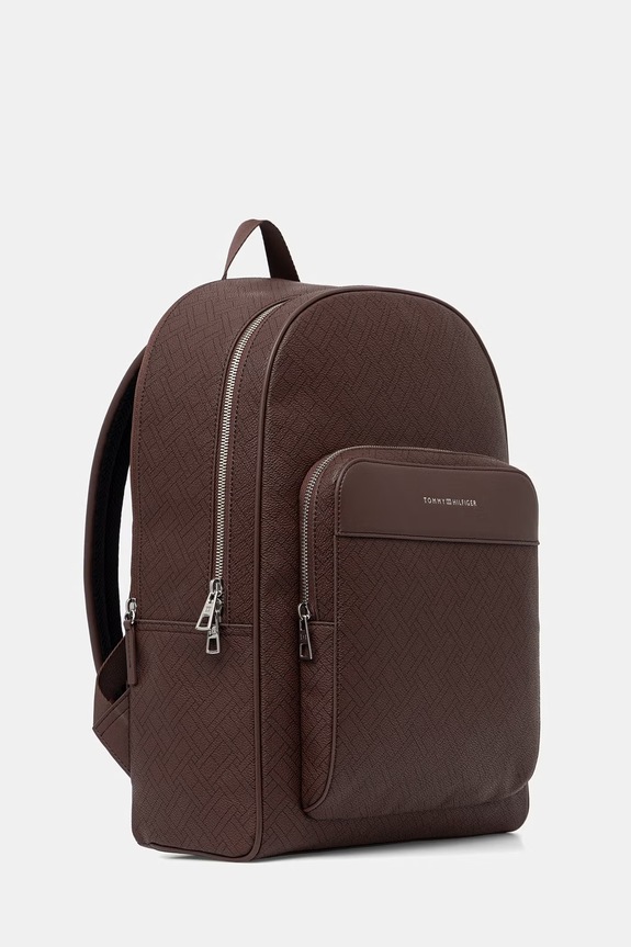 Tommy Hilfiger rucsac de oraș pentru bărbați, din imitație de piele AM0AM14137 maro SS26