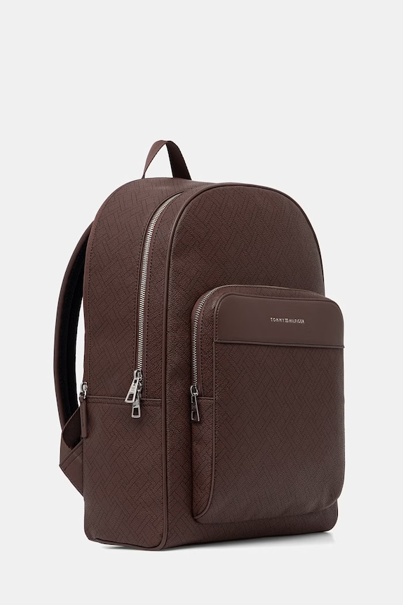Tommy Hilfiger rucsac de oraș pentru bărbați, din imitație de piele AM0AM14137 maro SS26