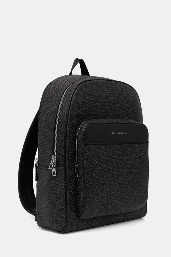 Tommy Hilfiger rucsac de oraș pentru bărbați, cu imitație de piele AM0AM14137 negru SS26