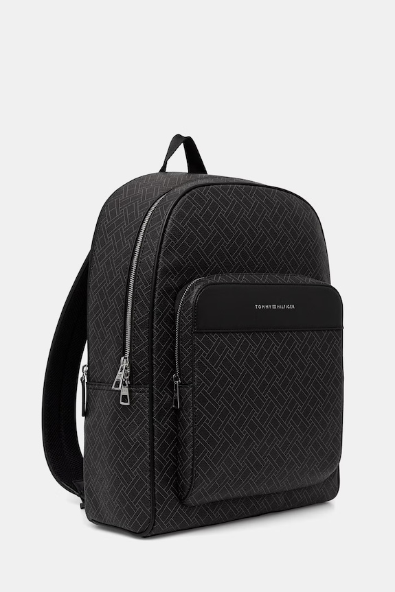 Tommy Hilfiger rucsac de oraș pentru bărbați, cu imitație de piele AM0AM14137 negru SS26