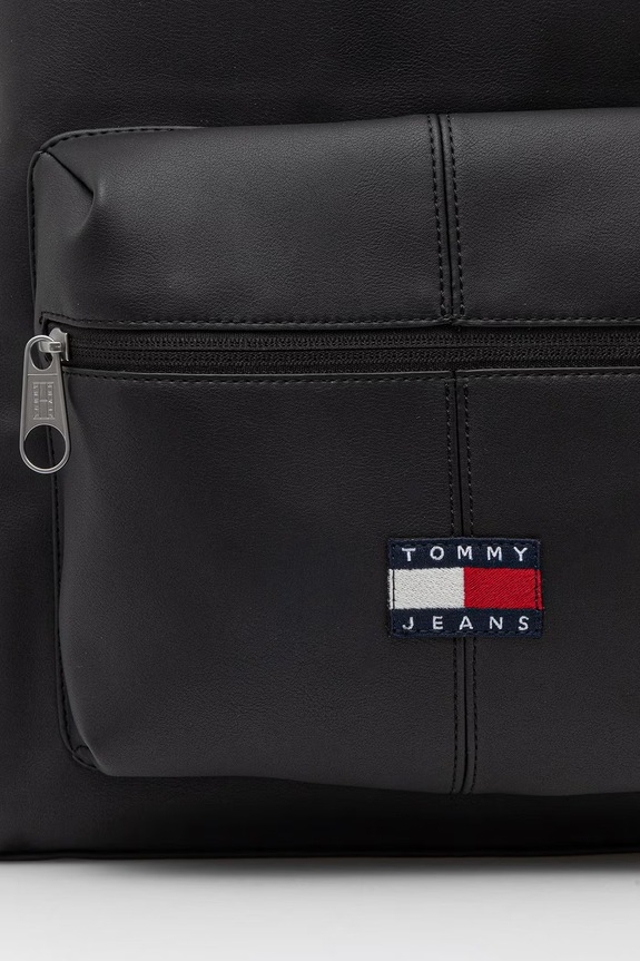 Tommy Jeans plecak męski z imitacji skóry czarny AM0AM14290