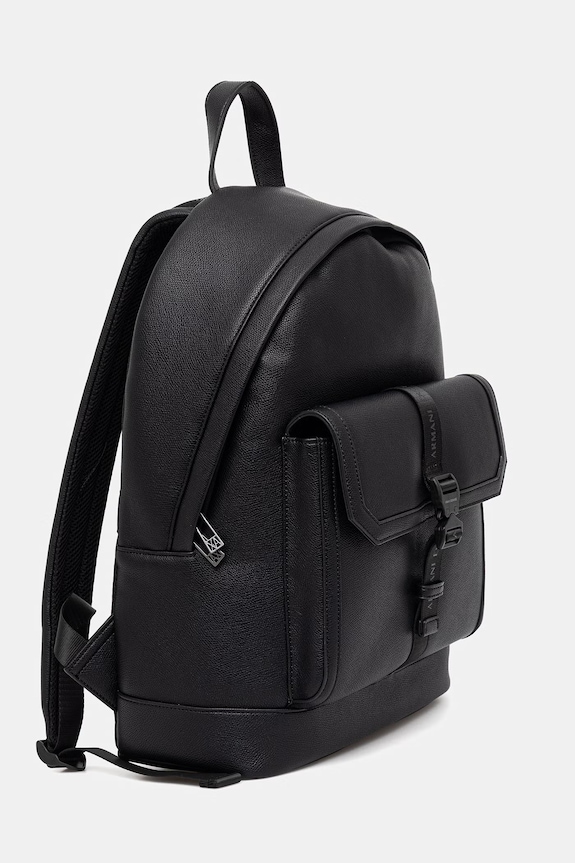 Armani Exchange plecak męski z imitacji skóry XM002565.AF22537 czarny SS26