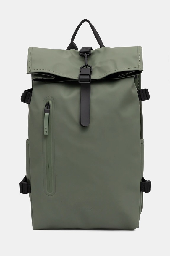 Ruksak Rains 14590 Rolltop Rucksack Large W3 jednofarebný zelená 14590.145