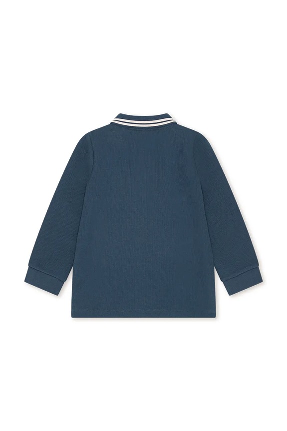 Dječja pamučna majica dugih rukava Konges Sløjd FLORIAN LS POLO GOTS KS104511.PreSpring mornarsko plava SS26