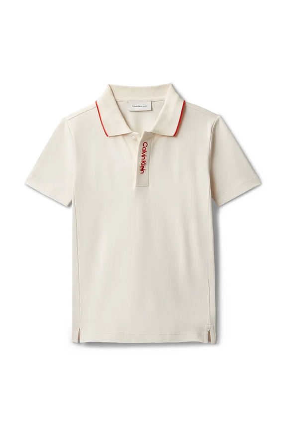 Dječja polo majica Calvin Klein Jeans IB0IB02370.128.176.PPY2 bež SS26